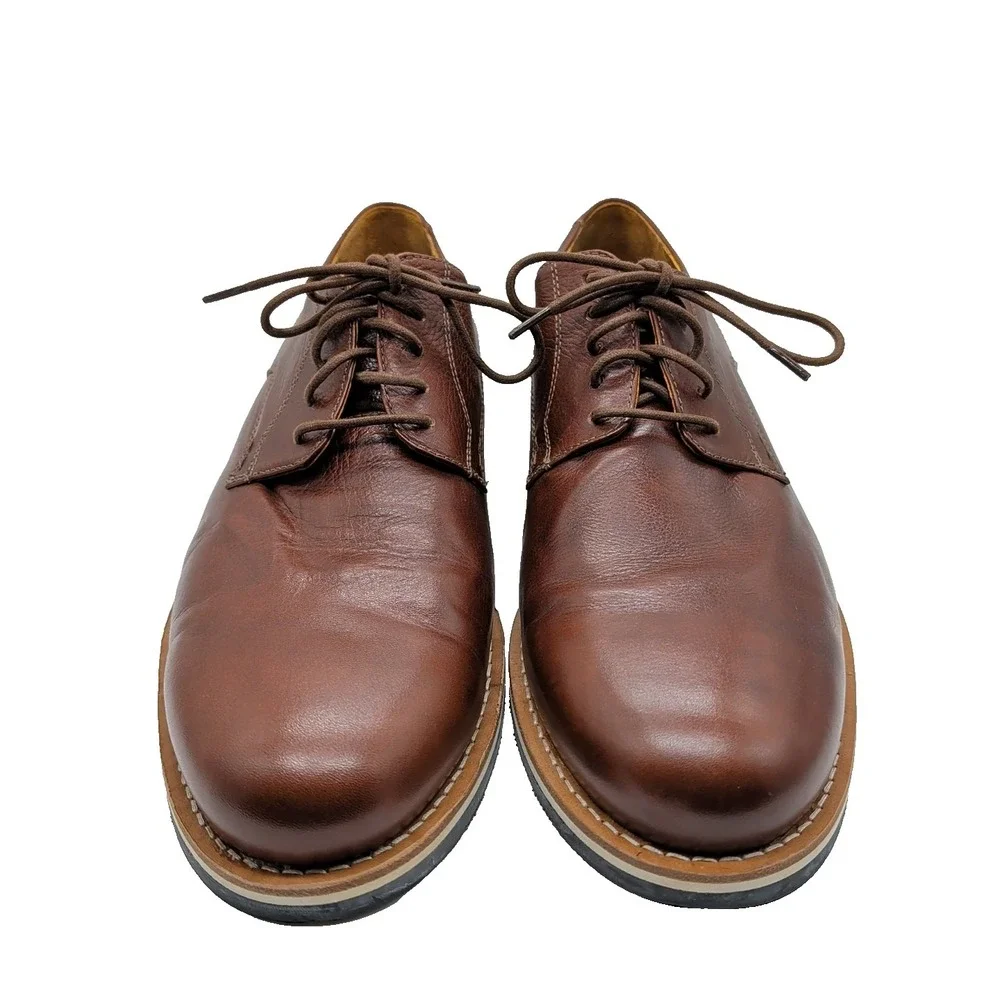 HELM DERBY‎ Leather Dress Shoes The Evans Whiskey Brown Men's Sz 13 EUC